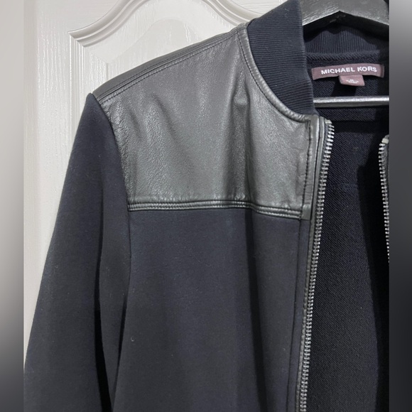 MEN’S MICHAEL KORS LEATHER / SWEATSHIRT JACKET - Picture 2 of 6
